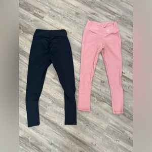 2 Pair CLS Women's Scrunchie Butt Leggings size Large